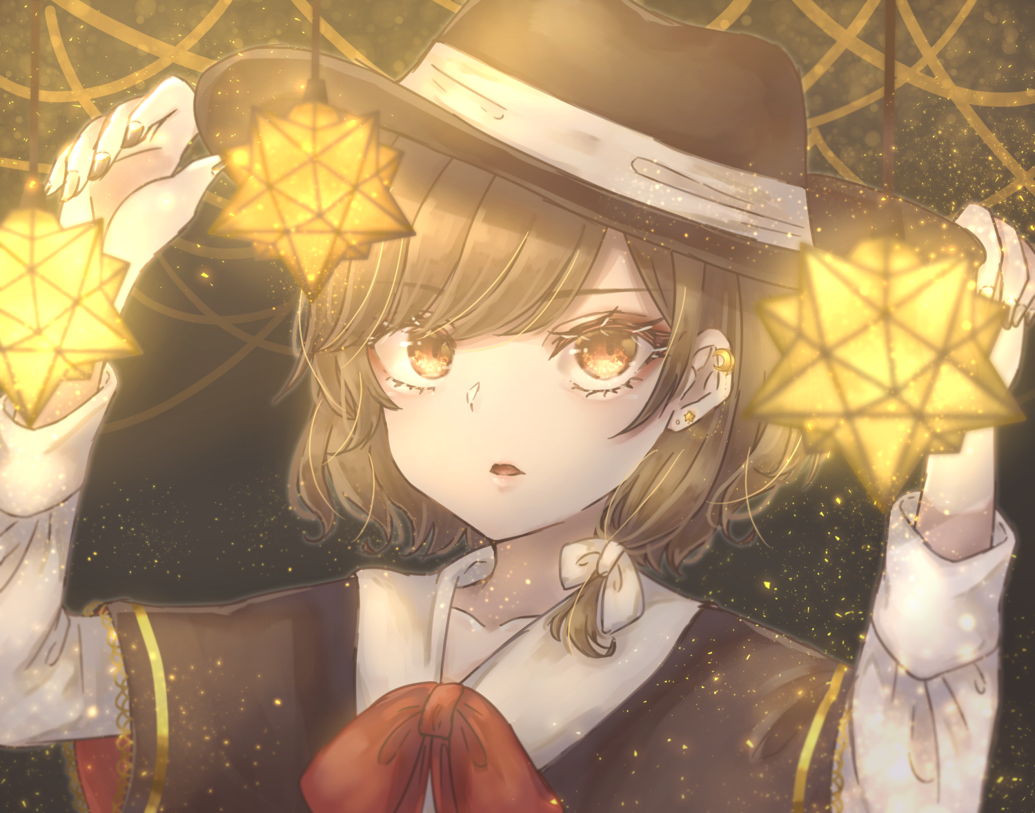 Fanart montrant Renko entourées de décorations en forme d’étoiles