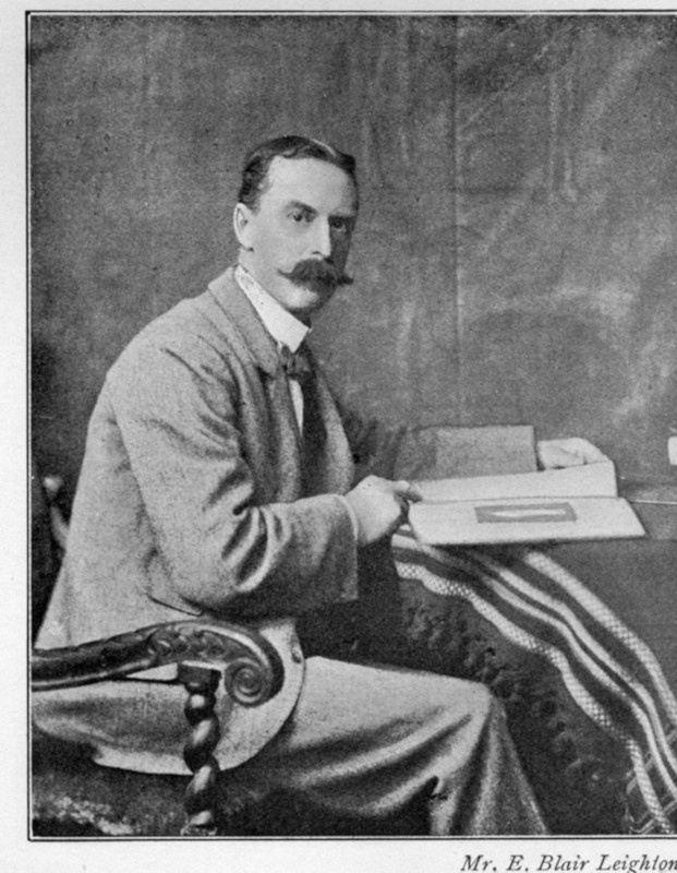 Photo en noir et blanc, on y voit le peintre, un homme d’âge mûr, moustachu, bien habillé, assit, il regarde vers la caméra. Il tient un livre entre les mains.
