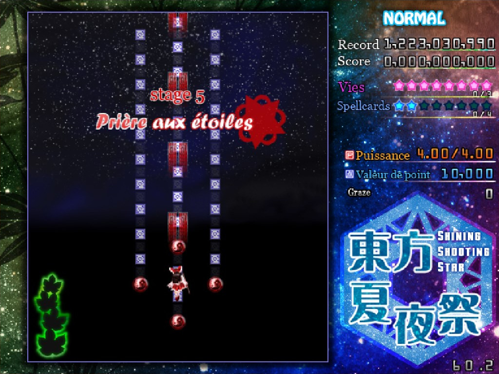 Capture d’écran du jeu lors du début du stage 5 (on y voit le titre du stage)